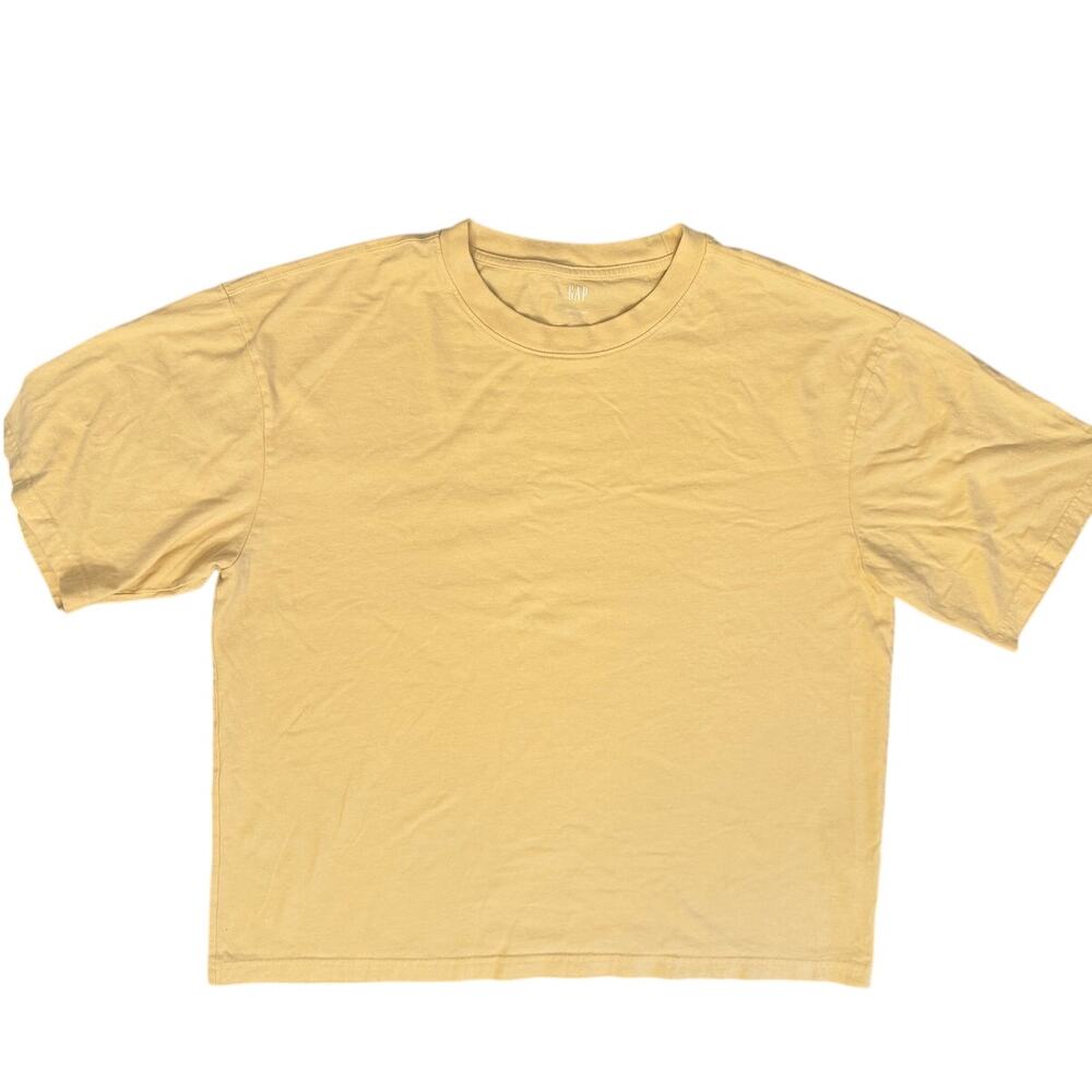 GAP Womens Boxy Fit T-Shirt L Yellow Vintage Soft 100% Cotton Short Sleeve Tee